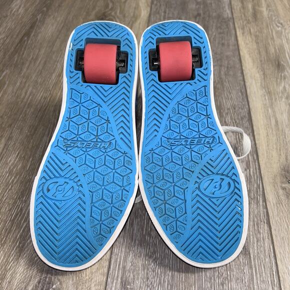 Heelys Veloz Girls Blue Denim Pink High Top Youth US Size 2 100908 Roller Shoes - Picture 10 of 11